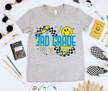 Load image into Gallery viewer, Blue Skateboard Happy Checkered Grades DROPDOWN TRANSFER