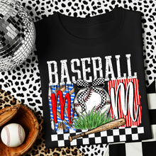 Load image into Gallery viewer, Baseball Mom Checker Red Stripes DROPDOWN TRANSFER DWS FEB 26