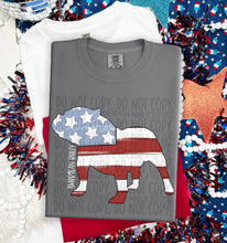 Load image into Gallery viewer, Patriotic Dog Designs White Text SWD MAY DROPDOWN TRANSFER