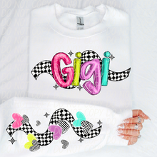 Load image into Gallery viewer, Bright Checkered Names With SLEEVE OPTION TRANSFER