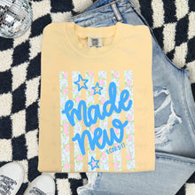 Load image into Gallery viewer, Made New Floral Blue Stripes TRANSFER TCC ET MAR 26