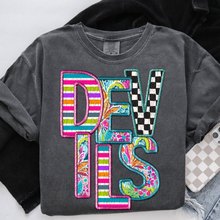 Load image into Gallery viewer, Bright Stripe Floral Checker Mascots Dropdown TRANSFER CSD MAY 25