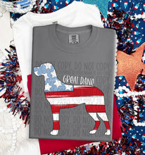 Load image into Gallery viewer, Patriotic Dog Designs White Text SWD MAY DROPDOWN TRANSFER