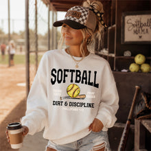 Load image into Gallery viewer, Baseball Softball Dirt And Discipline Phillipians 4:13 DROPDOWN TRANSFER SDD JUNE 26