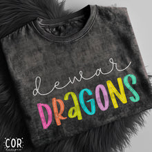 Load image into Gallery viewer, Neon Bright Line Dragons DROPDOWN TRANSFER COR