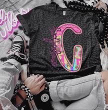 Load image into Gallery viewer, Rainbow Leopard Single Letter Mascot Dropdown TRANSFER CAP APR