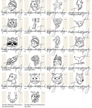 Load image into Gallery viewer, Doodle Single Color Mascots Dropdown TRANSFER