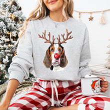 Load image into Gallery viewer, Christmas Red Nose Antler Dogs Dropdown TRANSFER