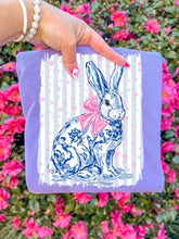 Load image into Gallery viewer, Blue Bow Stripe Frame Bunny DROPDOWN TRANSFER MZM MAR 26