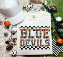 Load image into Gallery viewer, Basketball Faux Embroidery Checkered Mascots DROPDOWN TRANSFER CAP