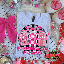 Load image into Gallery viewer, Pink Themed Running On Drink & Chaos DROPDOWN TRANSFER MZM JAN 26