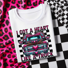 Load image into Gallery viewer, I Got A Heart Like A Truck Checkered Pink Heart TRANSFER DWS