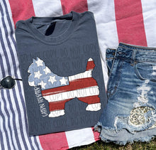 Load image into Gallery viewer, Patriotic Dog Designs White Text SWD MAY DROPDOWN TRANSFER