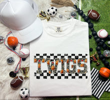 Load image into Gallery viewer, Basketball Faux Embroidery Checkered Mascots DROPDOWN TRANSFER CAP