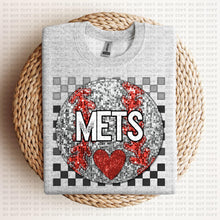 Load image into Gallery viewer, Baseball Mascots Faux Embroidery Checkered Sequin DROP DOWN TRANSFER ECHT 24