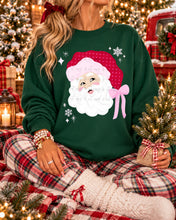 Load image into Gallery viewer, Santa Red Pink Polka Hat Pink Bow Snowflakes TRANSFER TCC OCT 26