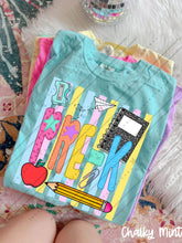 Load image into Gallery viewer, Pastel Stripes Pencil Apple School Grades & Occupations DROPDOWN TRANSFER CARTER JUNE 26