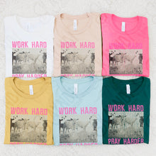 Load image into Gallery viewer, Work Hard Pray Harder Distressed Cattle TRANSFER KAYNDI 25