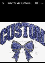 Load image into Gallery viewer, Collegiate Glitter Team Bows DROPDOWN DTF Transfer