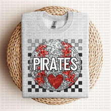 Load image into Gallery viewer, Baseball Mascots Faux Embroidery Checkered Sequin DROP DOWN TRANSFER ECHT 24