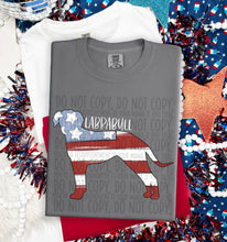 Load image into Gallery viewer, Patriotic Dog Designs White Text SWD MAY DROPDOWN TRANSFER