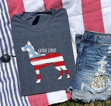 Load image into Gallery viewer, Patriotic Dog Designs White Text SWD MAY DROPDOWN TRANSFER