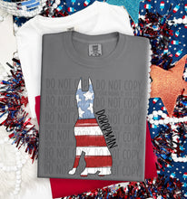 Load image into Gallery viewer, Patriotic Dog Designs Black Text SWD MAY DROPDOWN TRANSFER