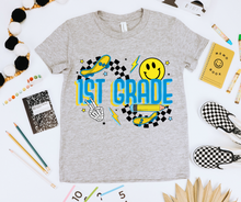 Load image into Gallery viewer, Blue Skateboard Happy Checkered Grades DROPDOWN TRANSFER
