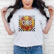 Load image into Gallery viewer, Softball Mascots Faux Embroidery Checkered Sequin DROP DOWN TRANSFER ECHT 24