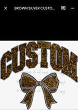 Load image into Gallery viewer, Collegiate Glitter Team Bows DROPDOWN DTF Transfer