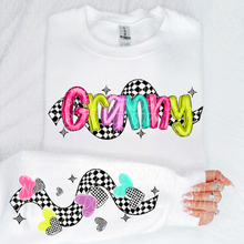 Load image into Gallery viewer, Bright Checkered Names With SLEEVE OPTION TRANSFER