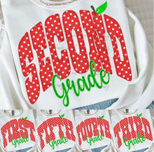Load image into Gallery viewer, Red Polka Dot Apple Grades DROPDOWN TRANSFER ET JUNE 26