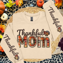 Load image into Gallery viewer, Thankful Plaid Title Faux Embroidery DOUBLE SLEEVE TRANSFER AGCM