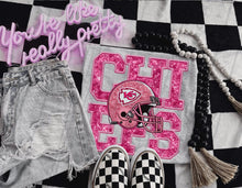 Load image into Gallery viewer, PINK Football Team Helmet Faux Embroidery DROPDOWN TRANSFER TGG