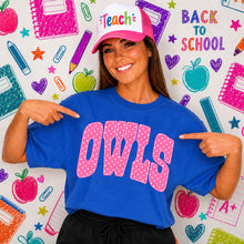 Load image into Gallery viewer, Pink Polka Dot Owls Arch TRANSFER ET