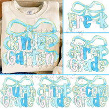 Load image into Gallery viewer, Blue Preppy Bow Plaid School Grades DROPDOWN TRANSFER