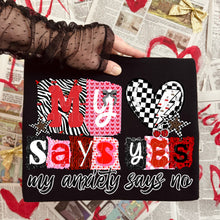 Load image into Gallery viewer, My Heart Says Yes And My Anxiety Says No Leopard Checker TRANSFER DWS JAN 26