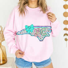 Load image into Gallery viewer, Pink Teal Dalmatian Bow States (All 50 states available) DTF TRANSFER