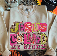 Load image into Gallery viewer, Jesus Calmed My Storm Leopard Checker Block Letters TRANSFER DWD NOV 25