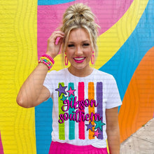 Load image into Gallery viewer, Rainbow Stripes Stars School Mascots DROPDOWN TRANSFER CAP MAY 26