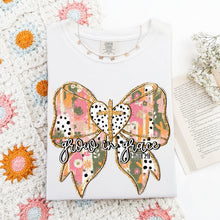 Load image into Gallery viewer, Grow In Grace Dalmatian Heart Bow Cross TRANSFER DWS FEB 26