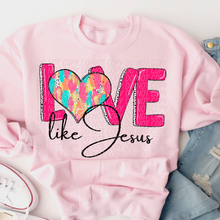 Load image into Gallery viewer, Love Like Jesus Pink Brush Heart TRANSFER CSD