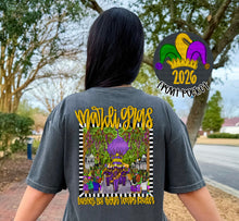 Load image into Gallery viewer, Mardi Gras Street With Crown POCKET + COLOR DROPDOWN TRANSFER AJD JAN 26