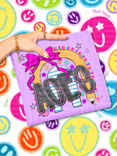 Load image into Gallery viewer, Rainbow Crayon Pink Bow School Mascots DROPDOWN TRANSFER CAP JUNE 26