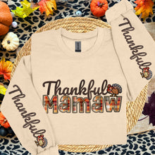 Load image into Gallery viewer, Thankful Plaid Title Faux Embroidery DOUBLE SLEEVE TRANSFER AGCM