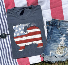 Load image into Gallery viewer, Patriotic Dog Designs White Text SWD MAY DROPDOWN TRANSFER