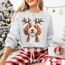 Load image into Gallery viewer, Christmas Red Nose Antler Dogs Dropdown TRANSFER