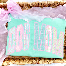 Load image into Gallery viewer, Dog Mom Teal Polka Lace Arch TRANSFER TCC ET MAR 26