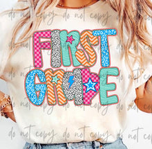 Load image into Gallery viewer, Pink Plaid Dalmatian Star Grades DROPDOWN TRANSFER
