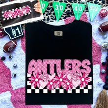 Load image into Gallery viewer, Pink Checkered Floral Faux Embroidery Mascot TRANSFER CAP DEC